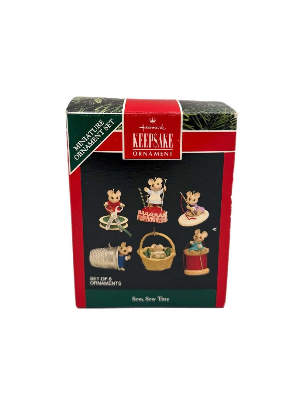 Vintage 1992 Hallmark Keepsake Miniature βSew, Sew Tinyβ 6-Piece Ornament Set